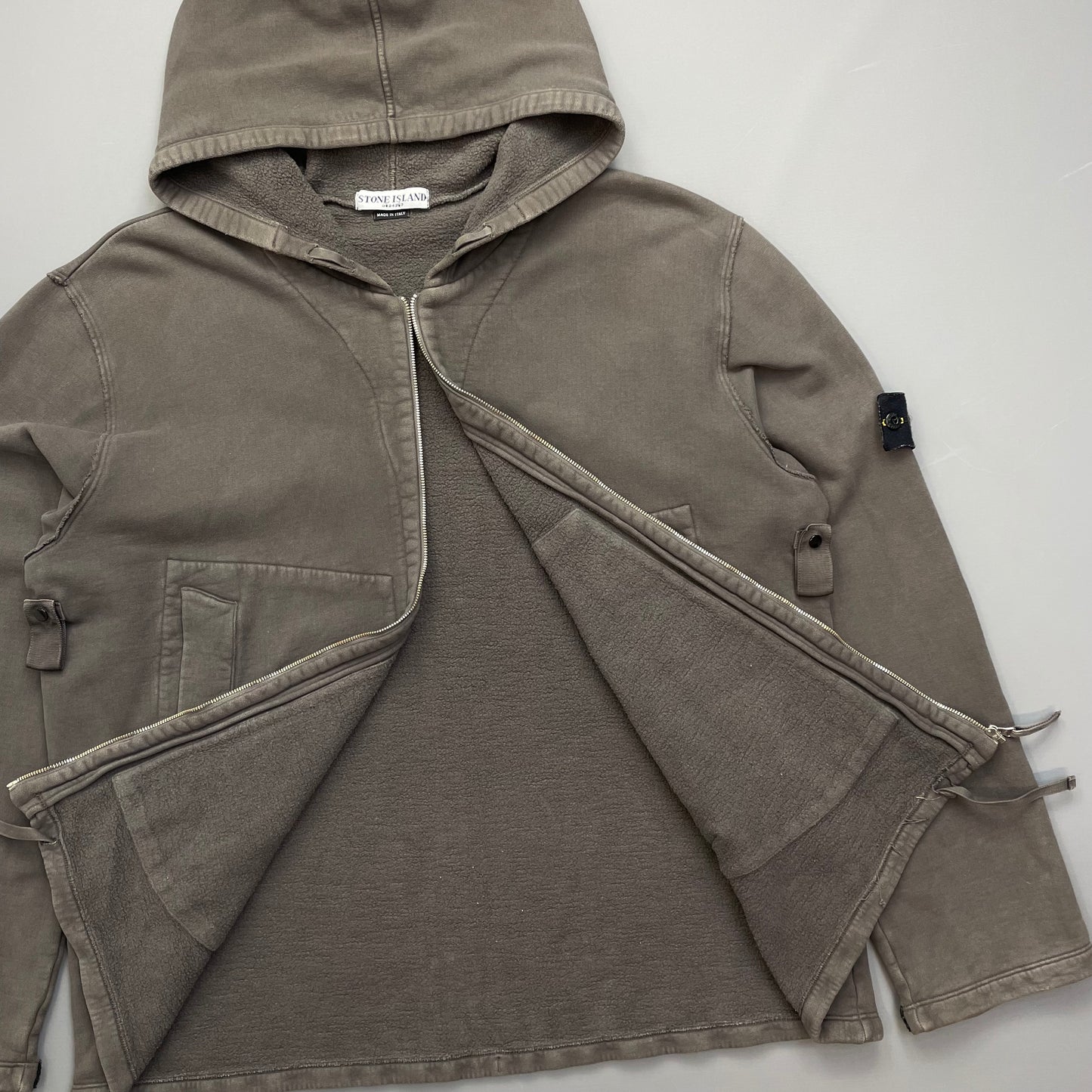 Stone Island Grey AW05 Zip-Through Heavyweight Hoodie Jacket