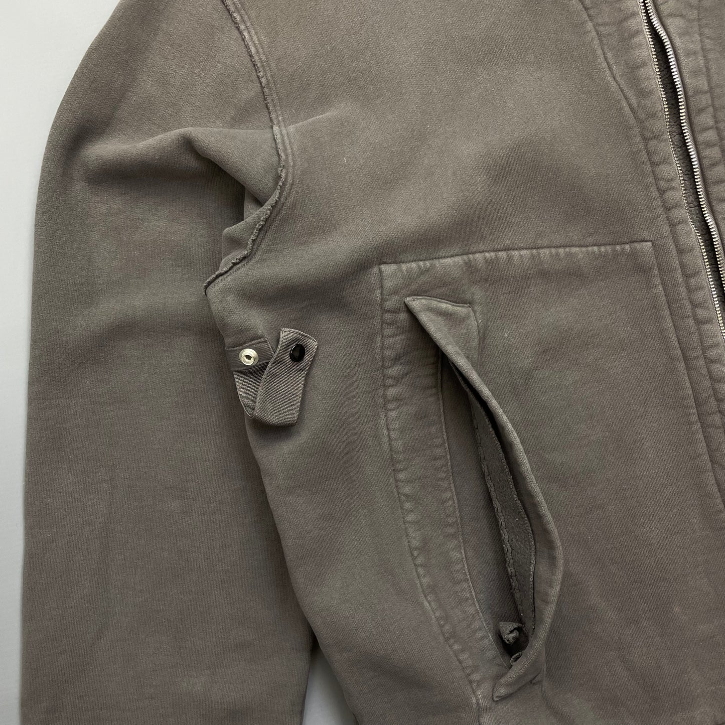 Stone Island Grey AW05 Zip-Through Heavyweight Hoodie Jacket