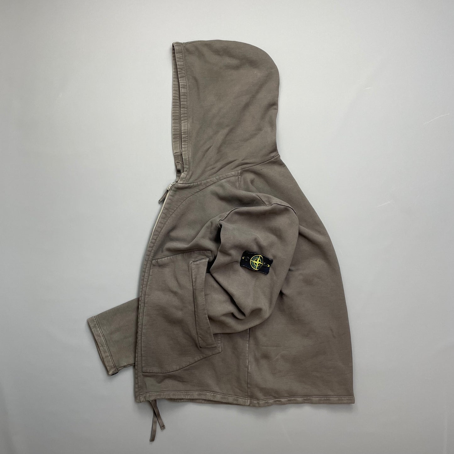 Stone Island Grey AW05 Zip-Through Heavyweight Hoodie Jacket