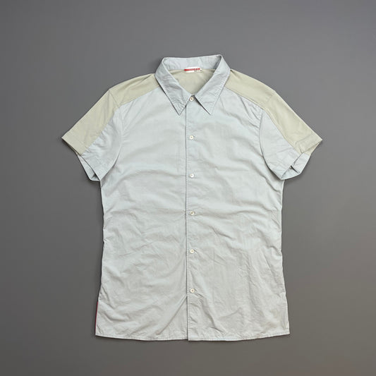 Prada Sport Light Blue 00s Panelled Short Sleeve Button-Up Shirt