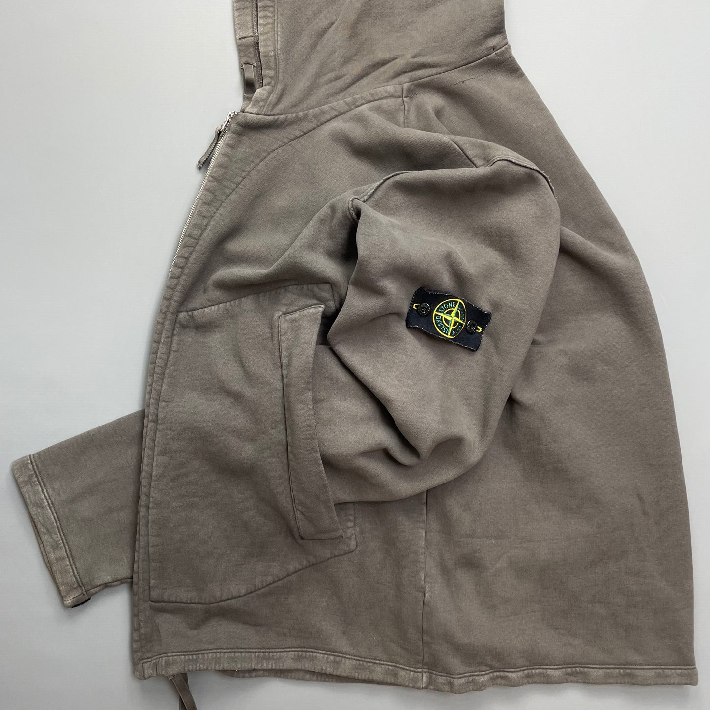 Stone Island Grey AW05 Zip-Through Heavyweight Hoodie Jacket