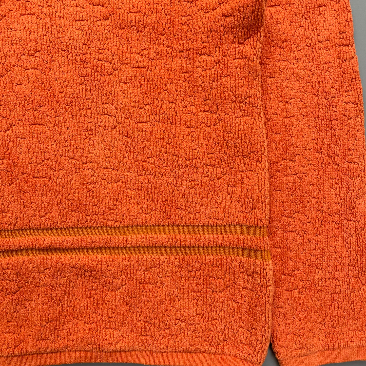 Stone Island Orange AW19 Textured Knit Jumper w/ Back Emblem