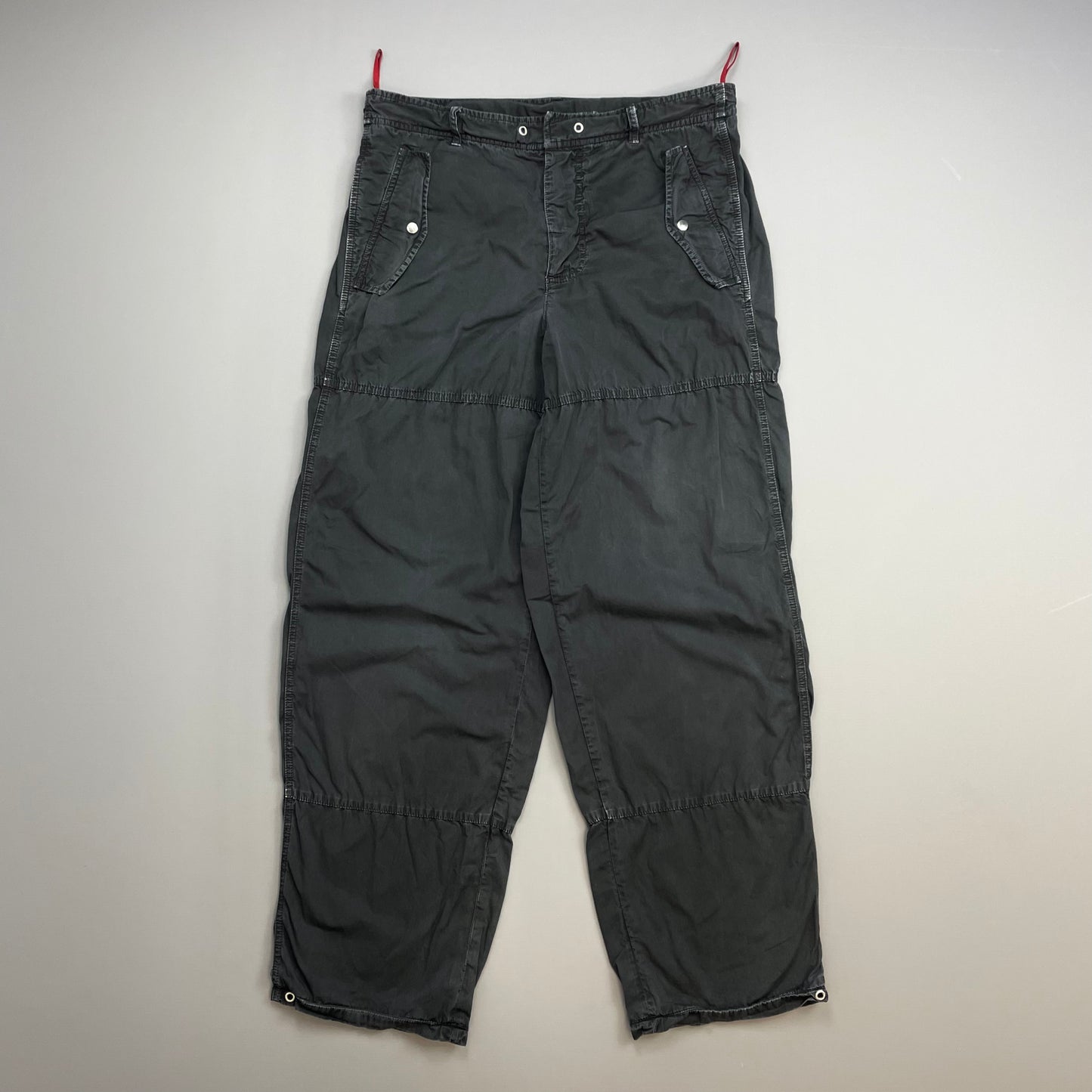 Prada Sport Black 00s Relaxed Fit Cotton Cargo Trousers