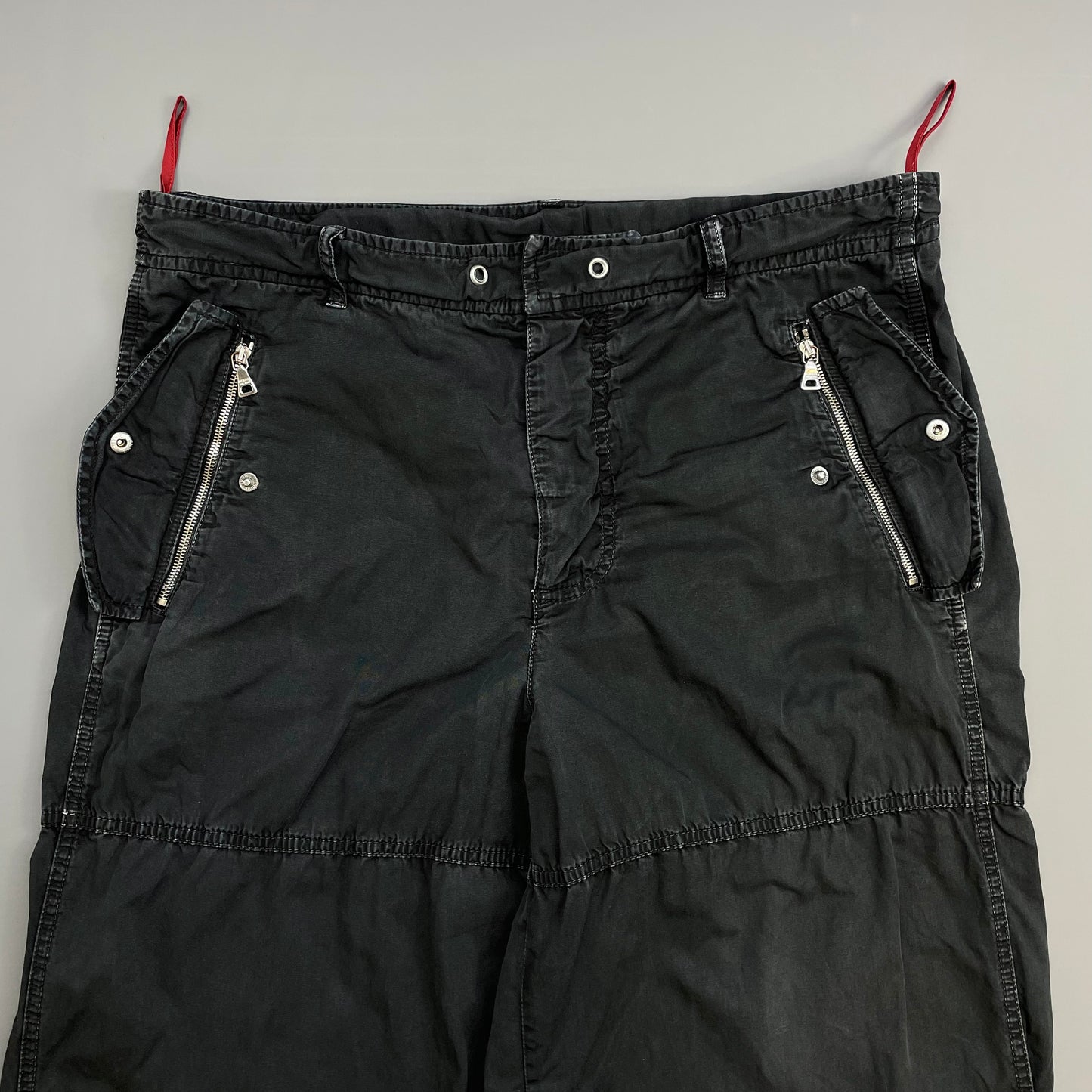 Prada Sport Black 00s Relaxed Fit Cotton Cargo Trousers