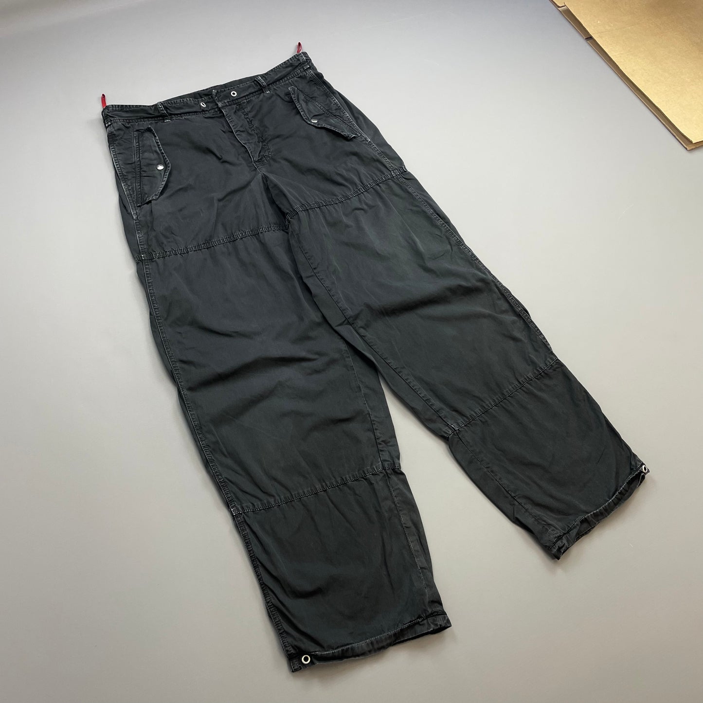 Prada Sport Black 00s Relaxed Fit Cotton Cargo Trousers