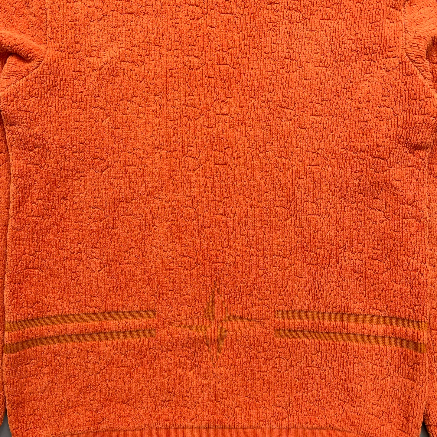 Stone Island Orange AW19 Textured Knit Jumper w/ Back Emblem