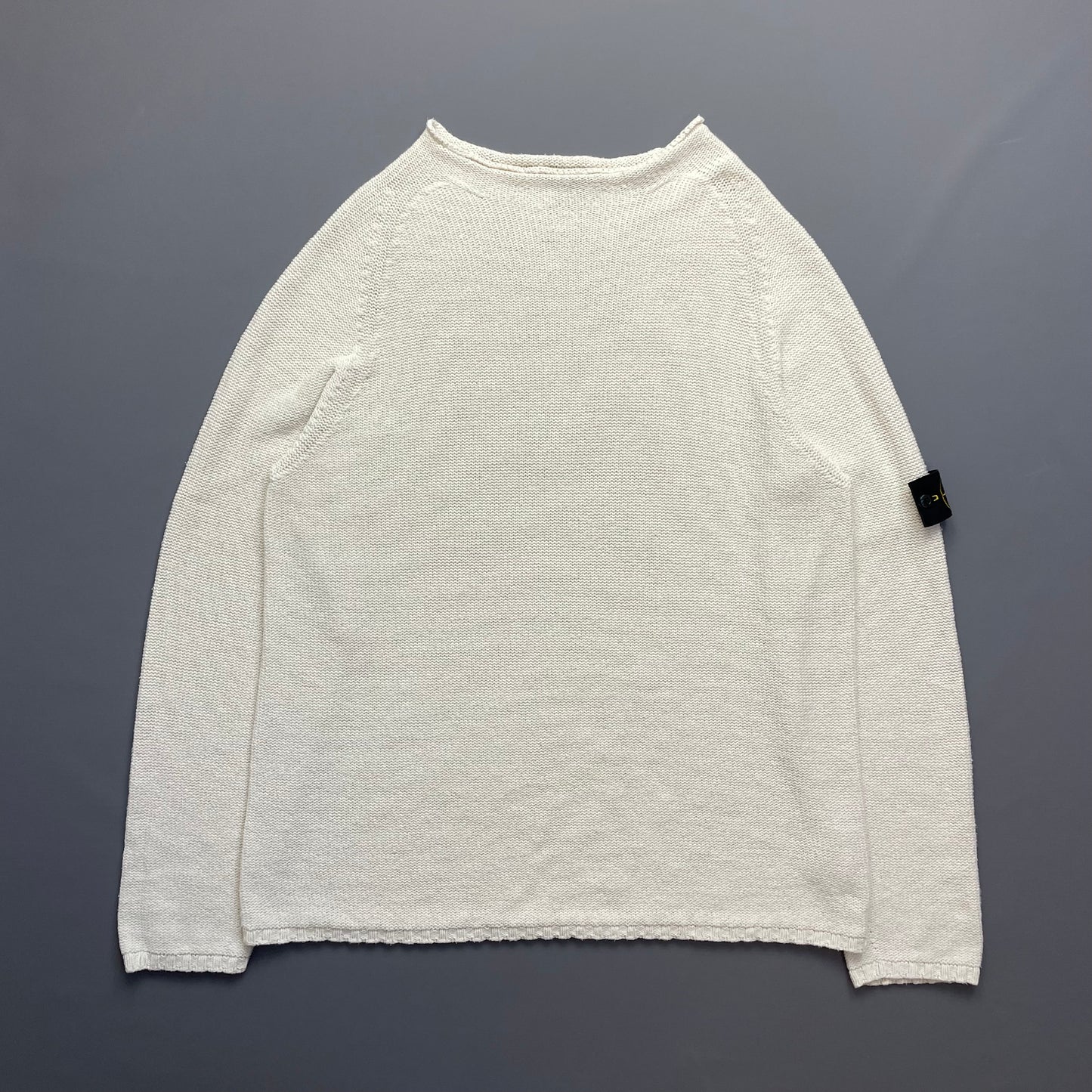 Stone Island Cream Midweight Knit SS01 Mockneck Jumper