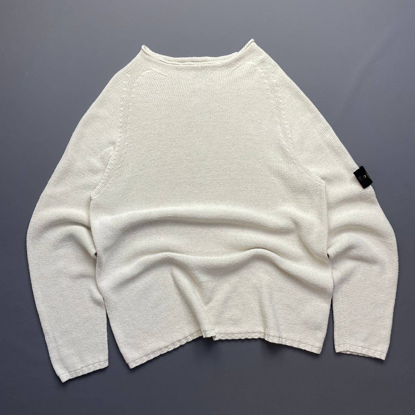 Stone Island Cream Midweight Knit SS01 Mockneck Jumper