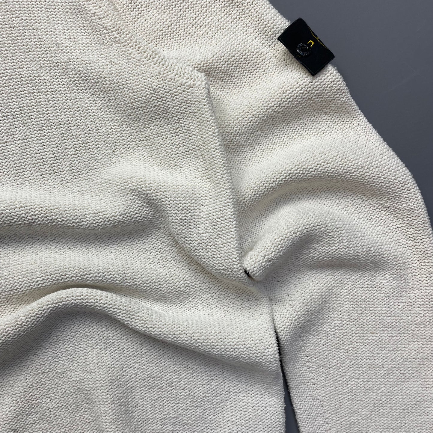 Stone Island Cream Midweight Knit SS01 Mockneck Jumper