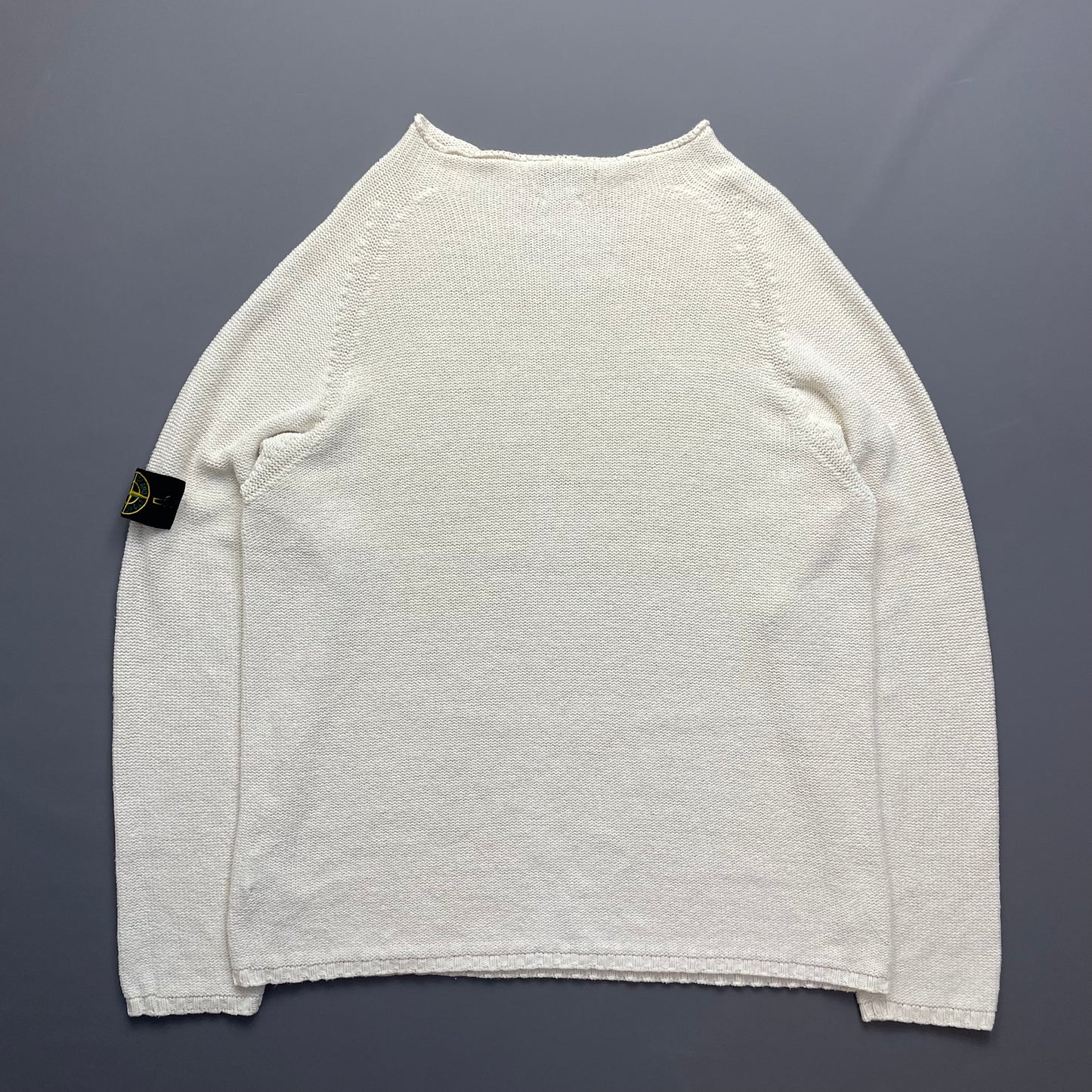 Stone Island Cream Midweight Knit SS01 Mockneck Jumper