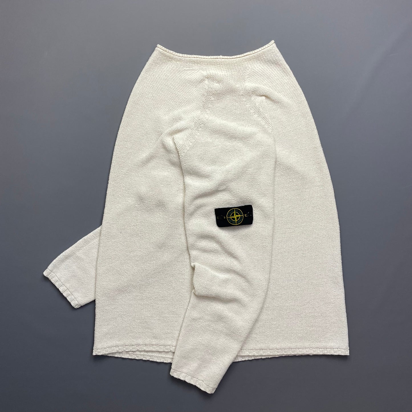 Stone Island Cream Midweight Knit SS01 Mockneck Jumper