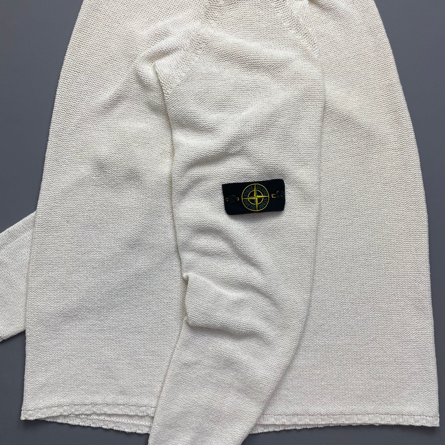 Stone Island Cream Midweight Knit SS01 Mockneck Jumper
