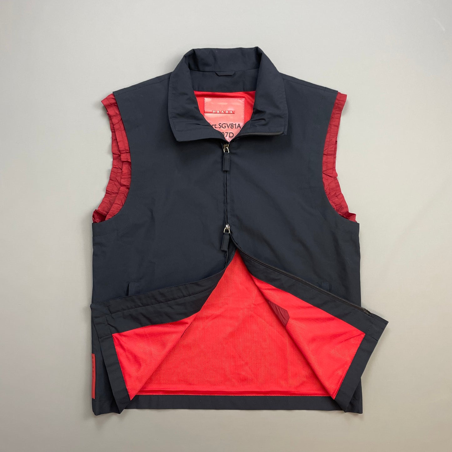 Prada Sport Navy 00s Technical Gilet Vest
