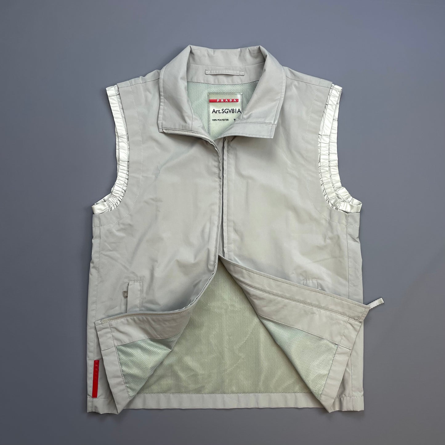 Prada Sport Grey 00s Windstopper Technical Gilet Vest