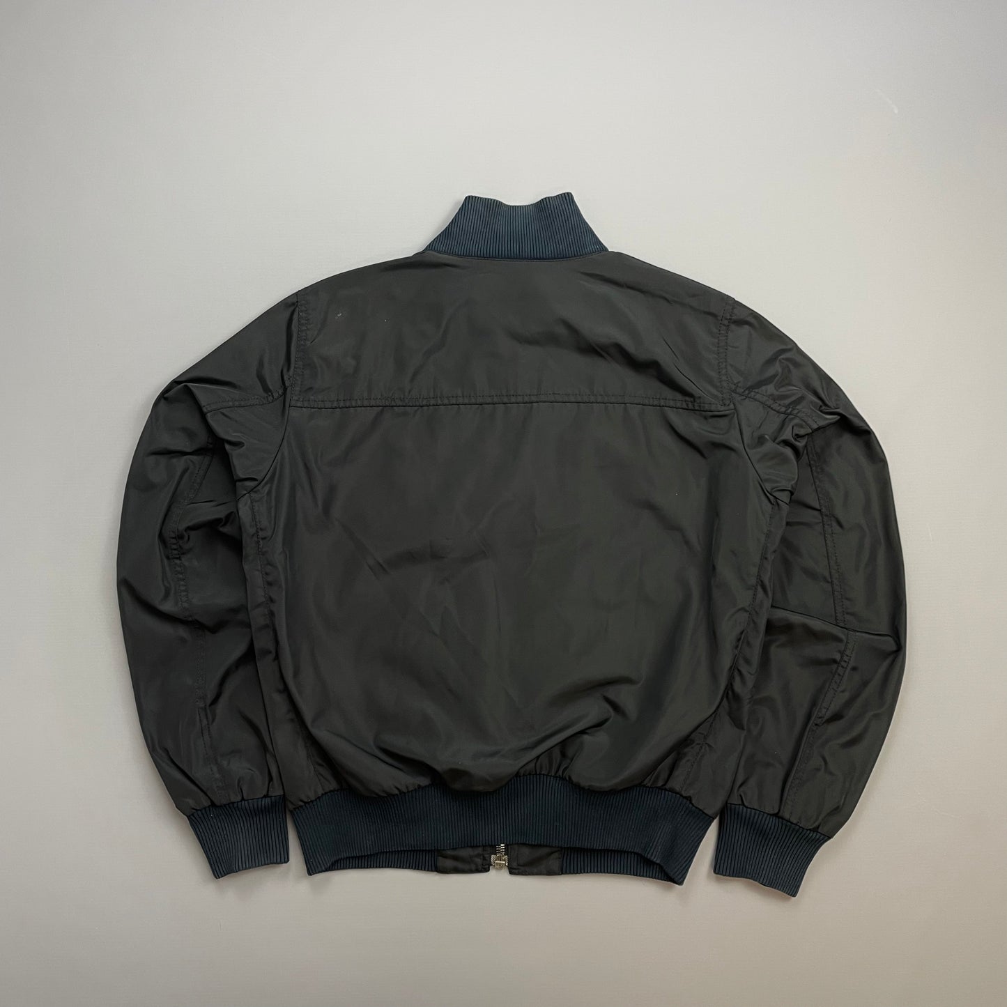 Prada Mainline Black 2008 Canvas Military Style Bomber Jacket