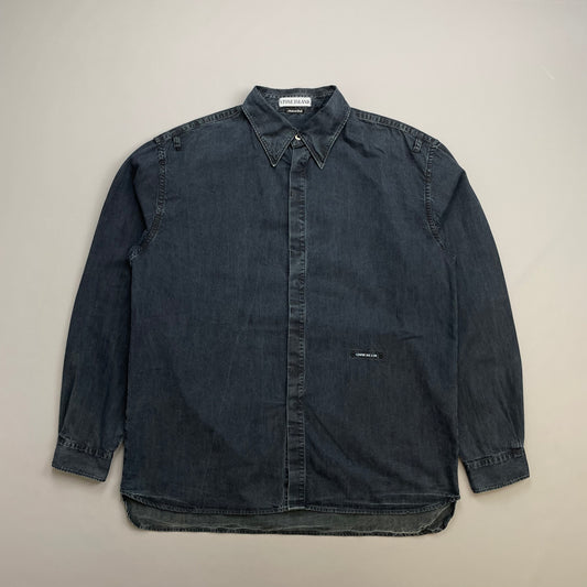 Stone Island Navy AW98 Silver Button Cotton Shirt