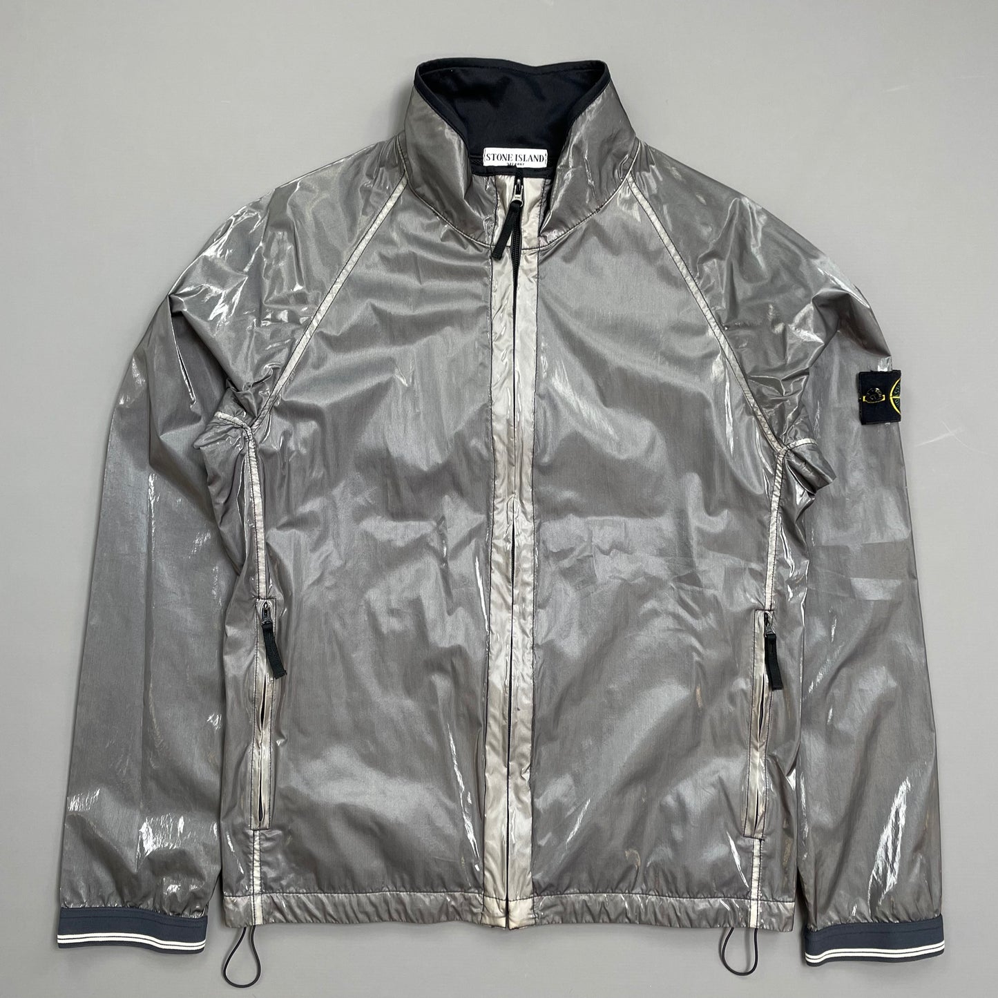 Stone Island Silver SS08 Silk Prismatica Zip-Through Jacket