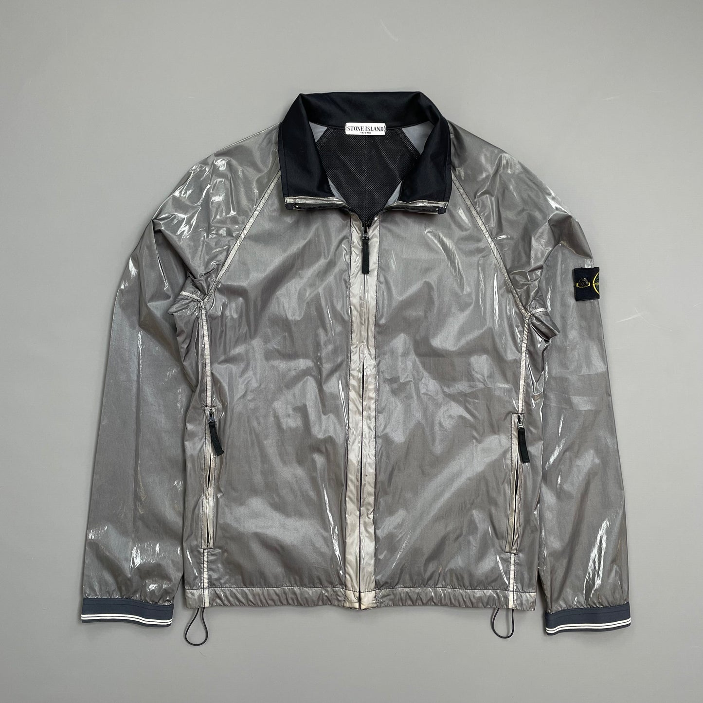 Stone Island Silver SS08 Silk Prismatica Zip-Through Jacket