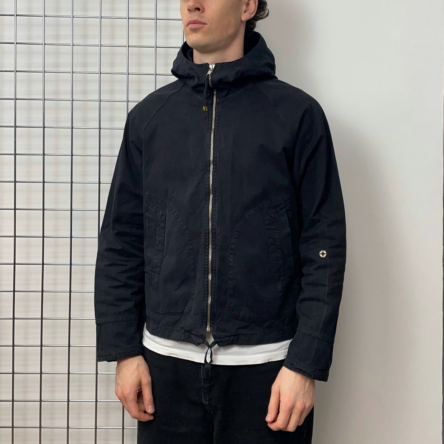 Stone Island Denims Navy SS06 Hooded Cotton Windbreaker Jacket