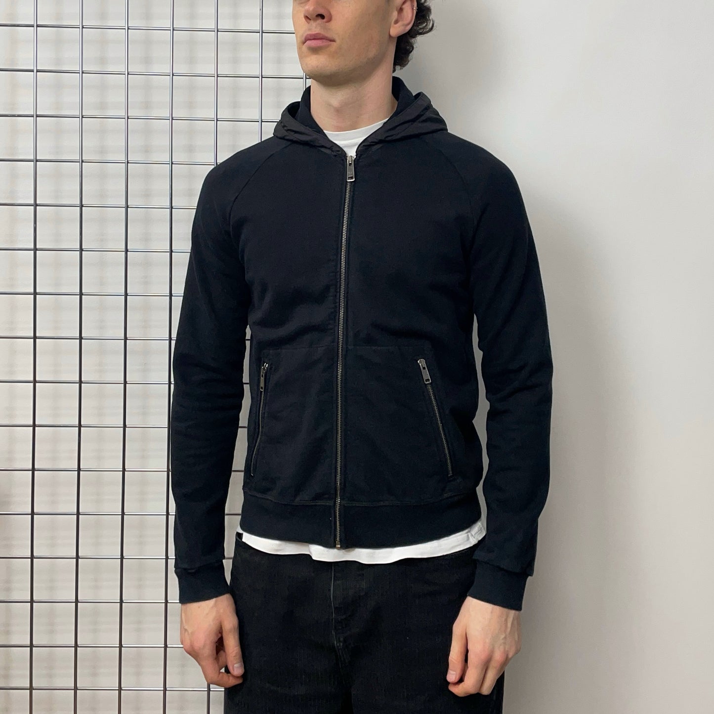 Prada Sport Black 2016 Nylon Hood Zip-Through Hoodie