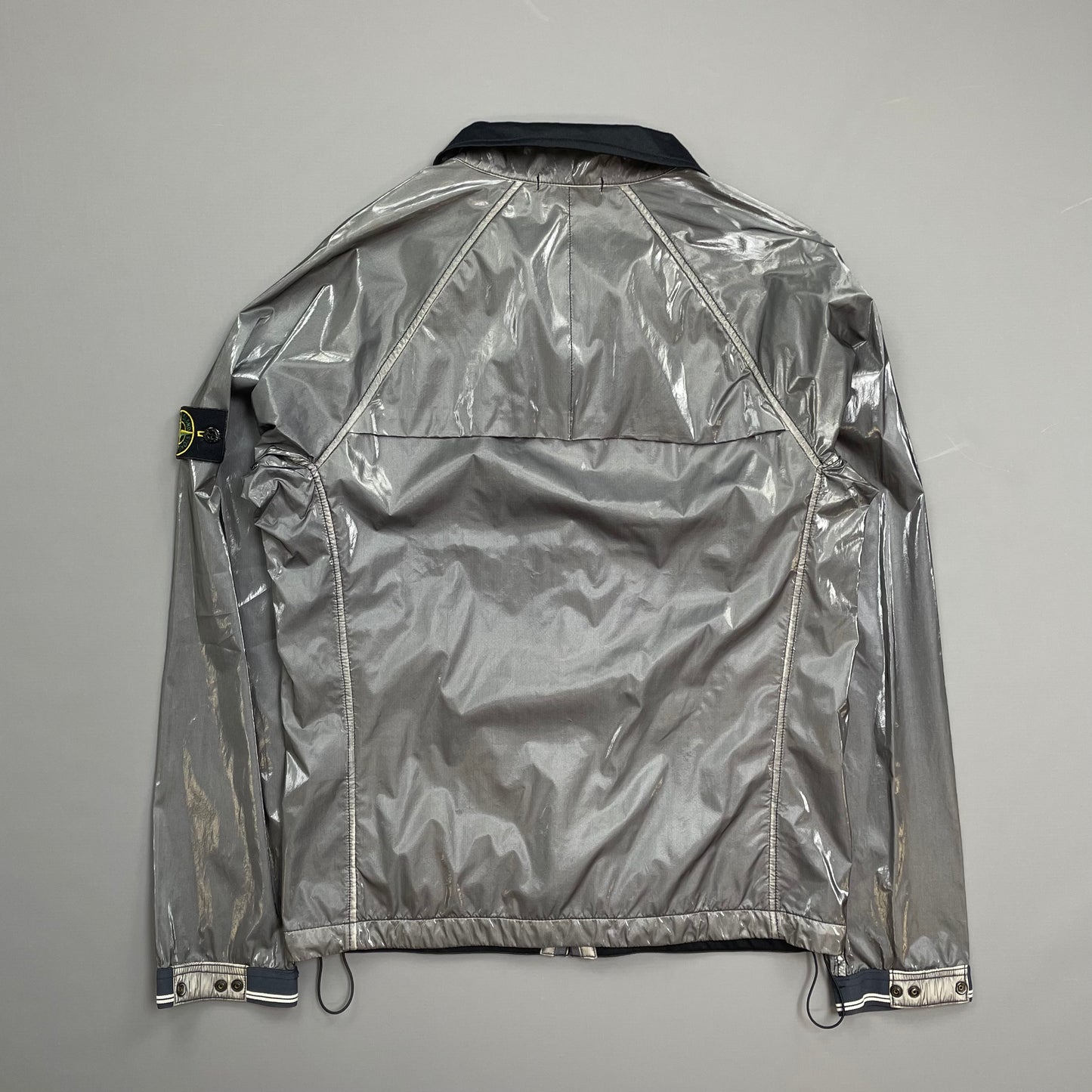Stone Island Silver SS08 Silk Prismatica Zip-Through Jacket