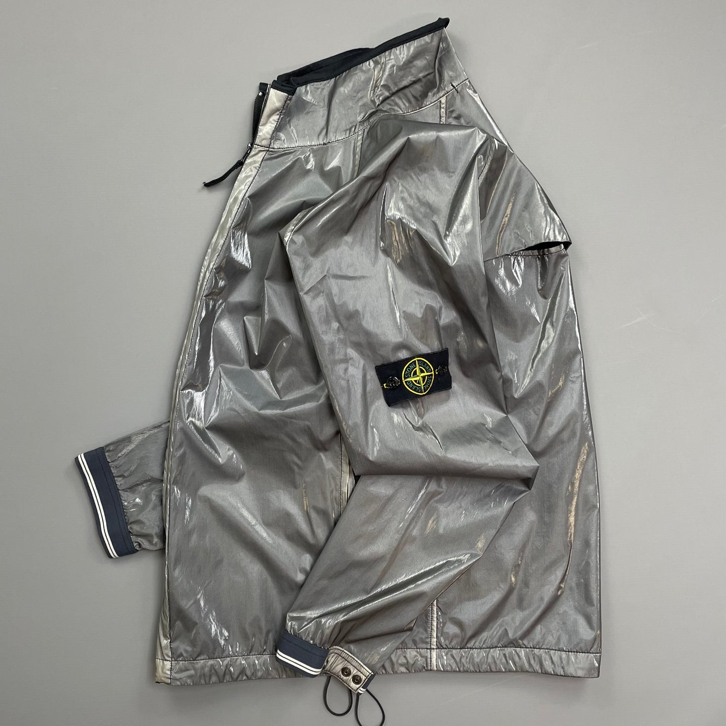 Stone Island Silver SS08 Silk Prismatica Zip-Through Jacket