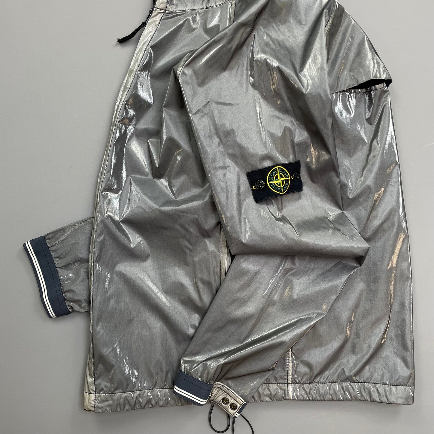 Stone Island Silver SS08 Silk Prismatica Zip-Through Jacket