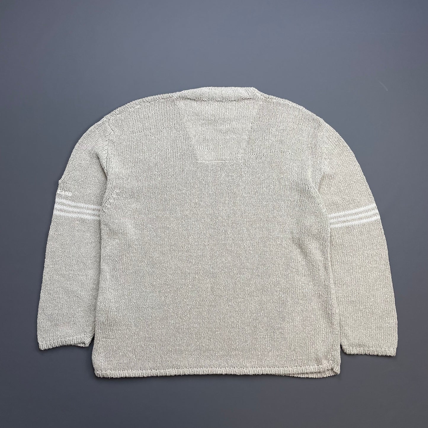 Stone Island Beige SS98 Relaxed Fit Sleeve Spellout Knit Jumper