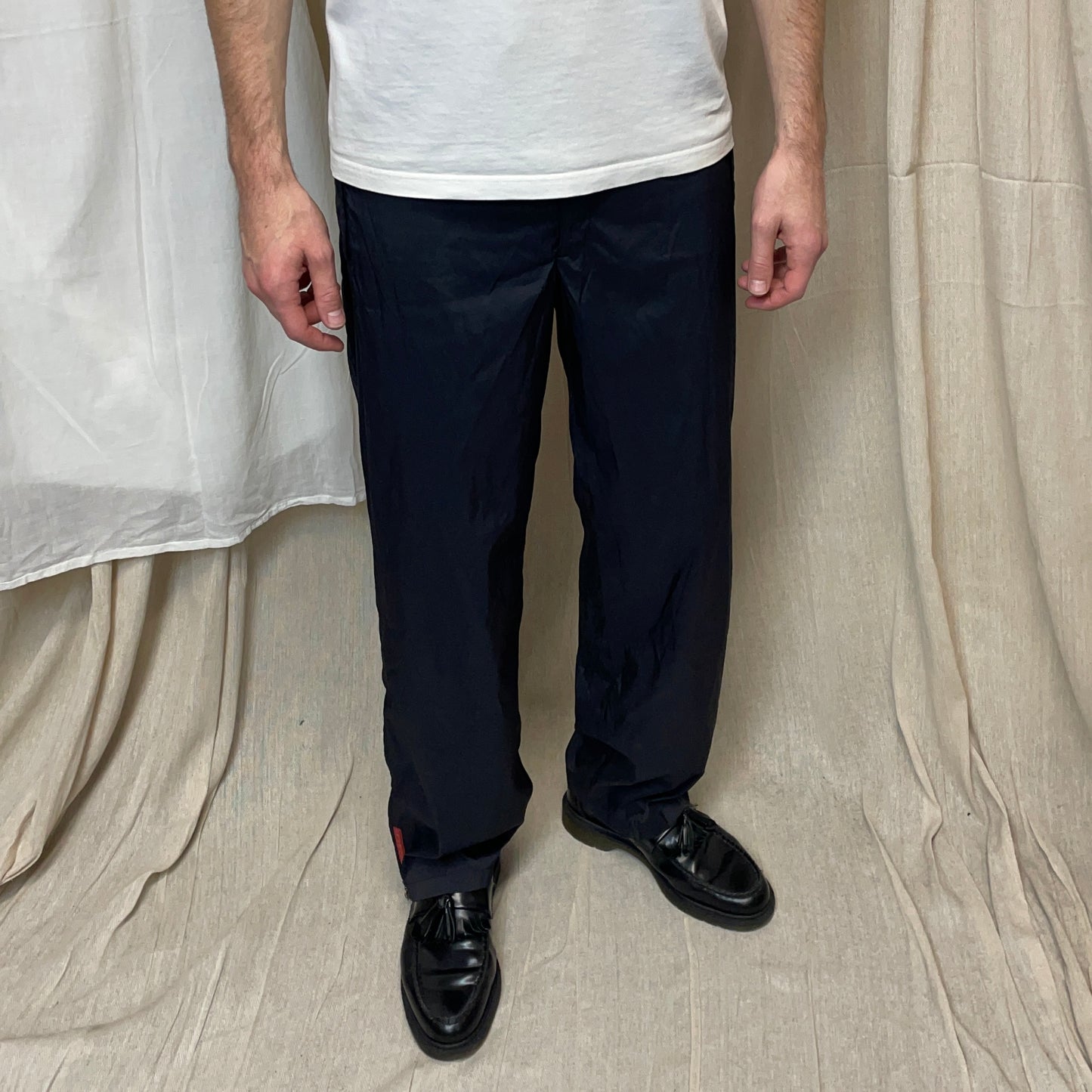 Prada Sport Black/Deep Purple 1999 Shell Track Pant Trousers