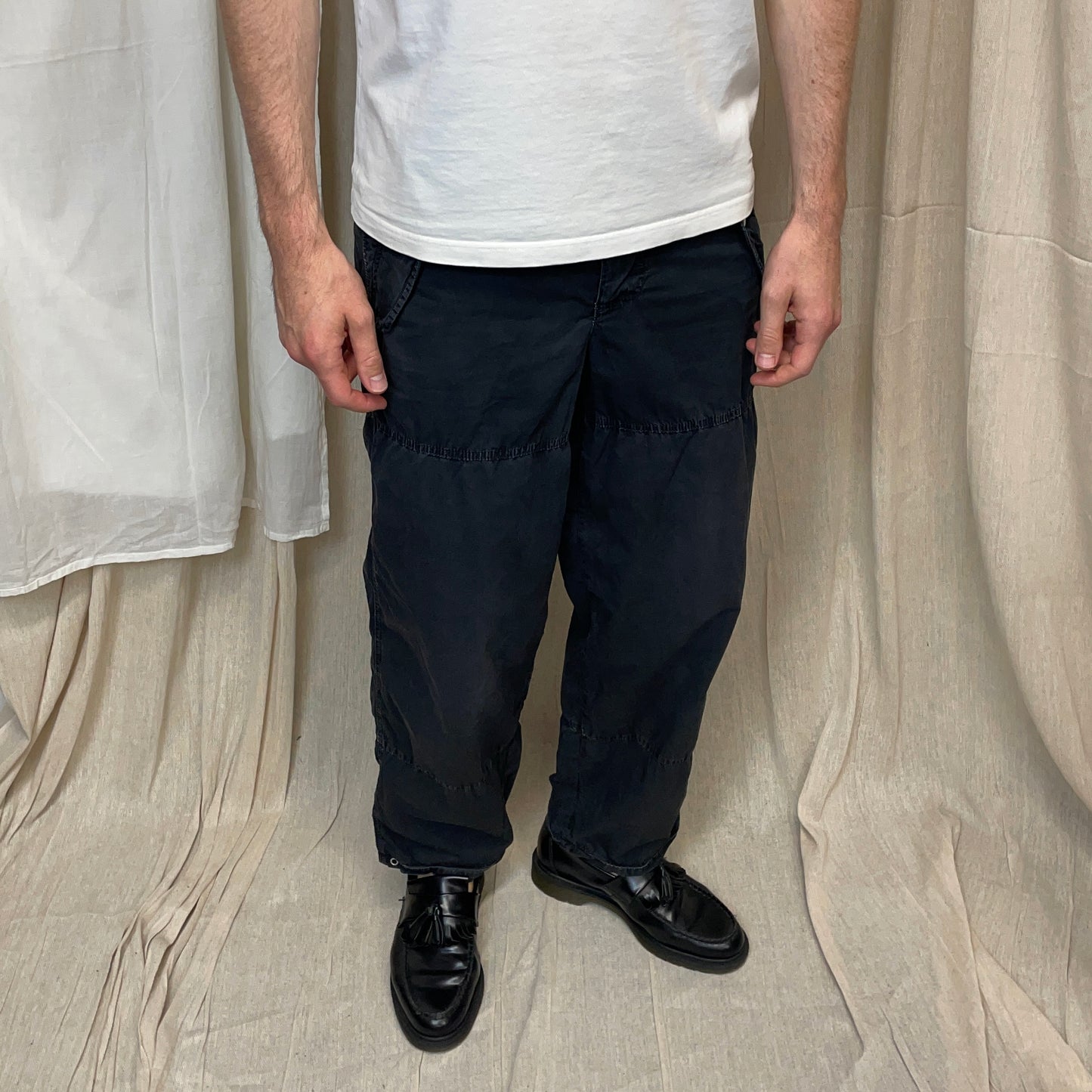 Prada Sport Black 00s Relaxed Fit Cotton Cargo Trousers