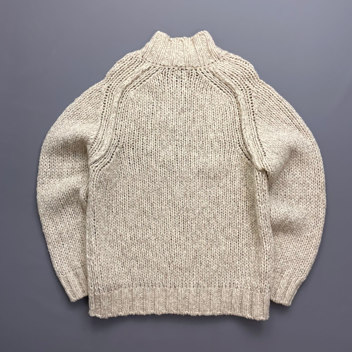 C.P. Company Beige Chunky Knit Zip-Through AW03 Jumper