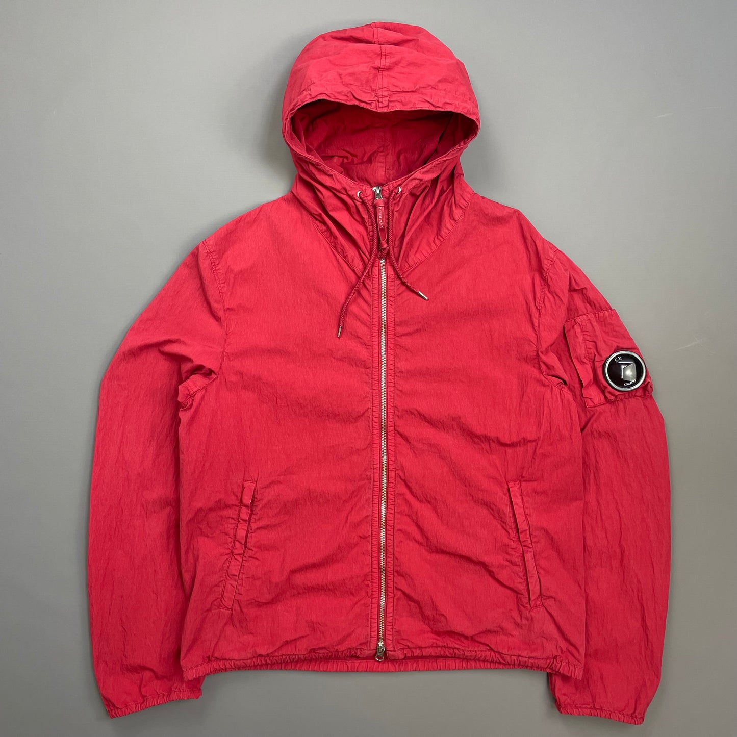 C.P. Company Red Lightweight Hooded Windbreaker Jacket