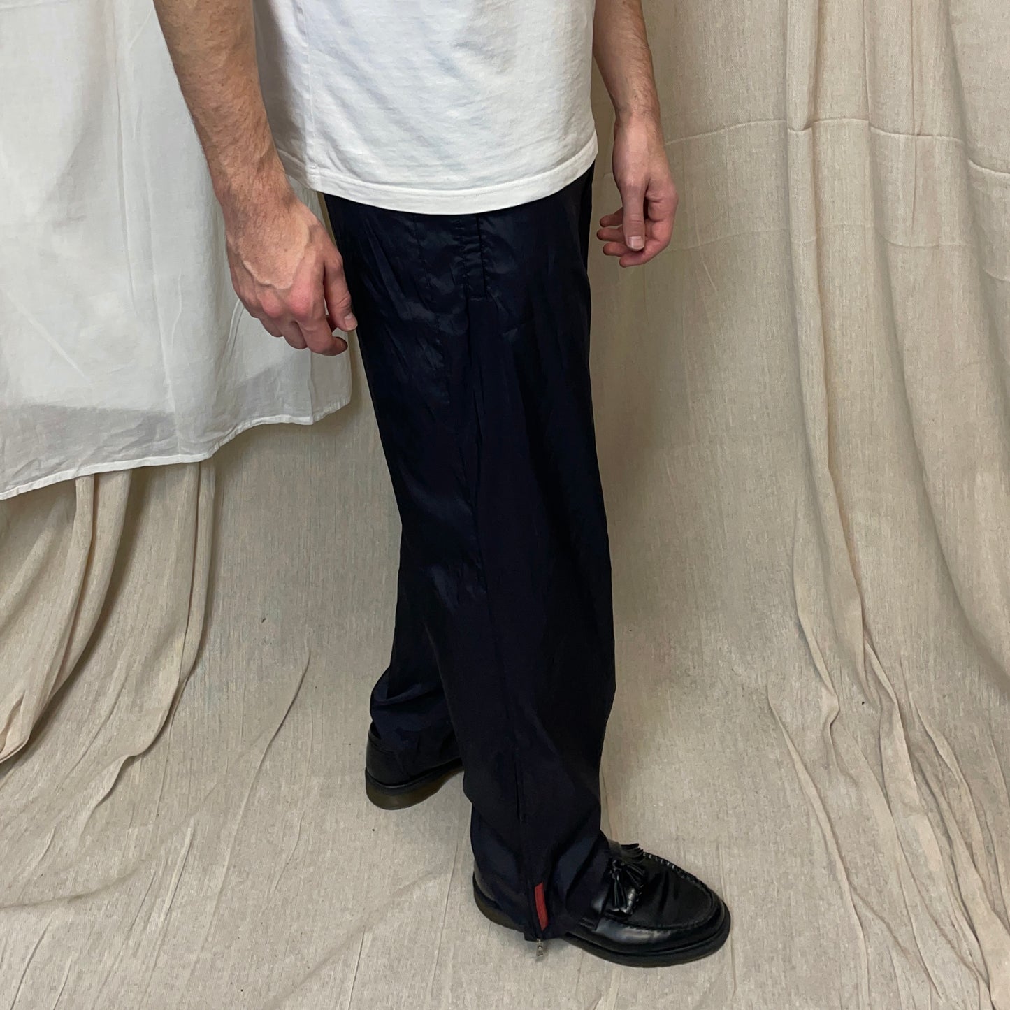 Prada Sport Black/Deep Purple 1999 Shell Track Pant Trousers