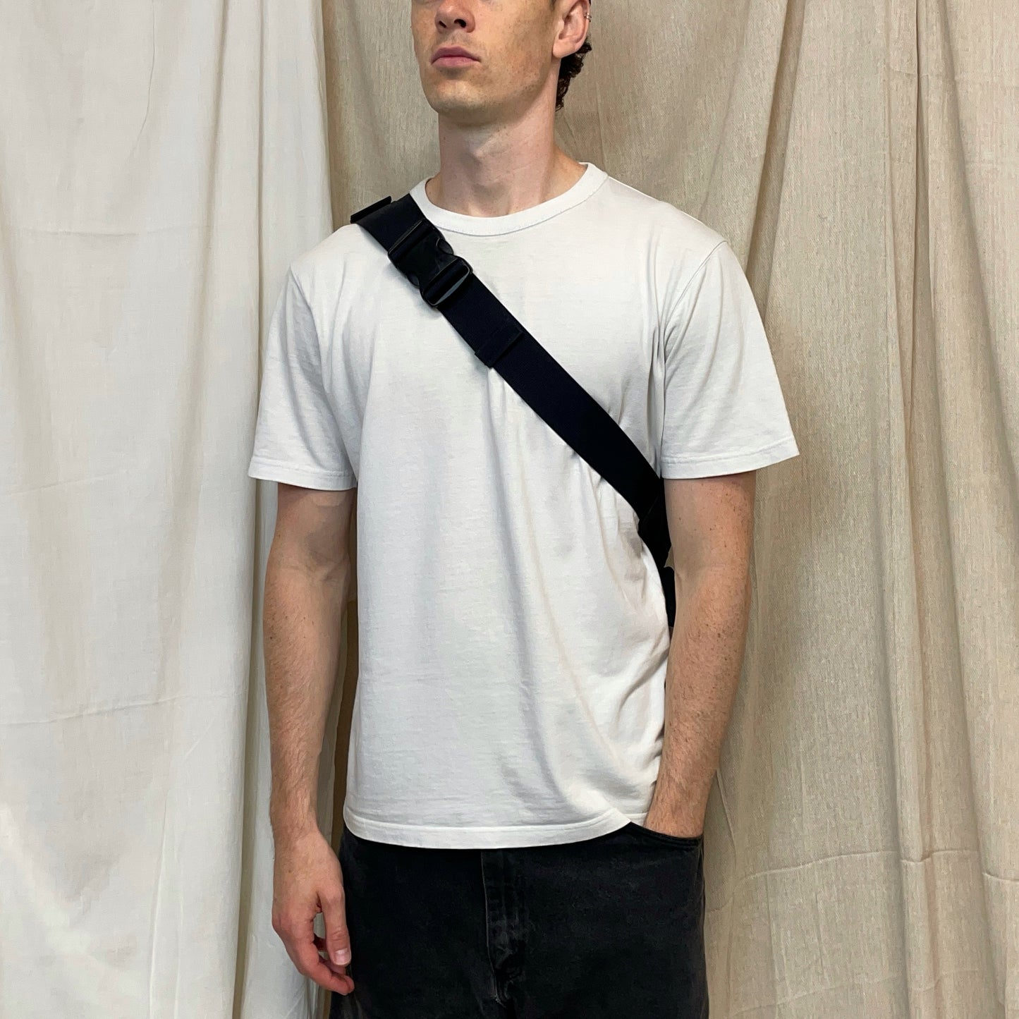 Porter Yoshida & Co. Black Nylon Canvas 3M Reflective Crossbody Bag