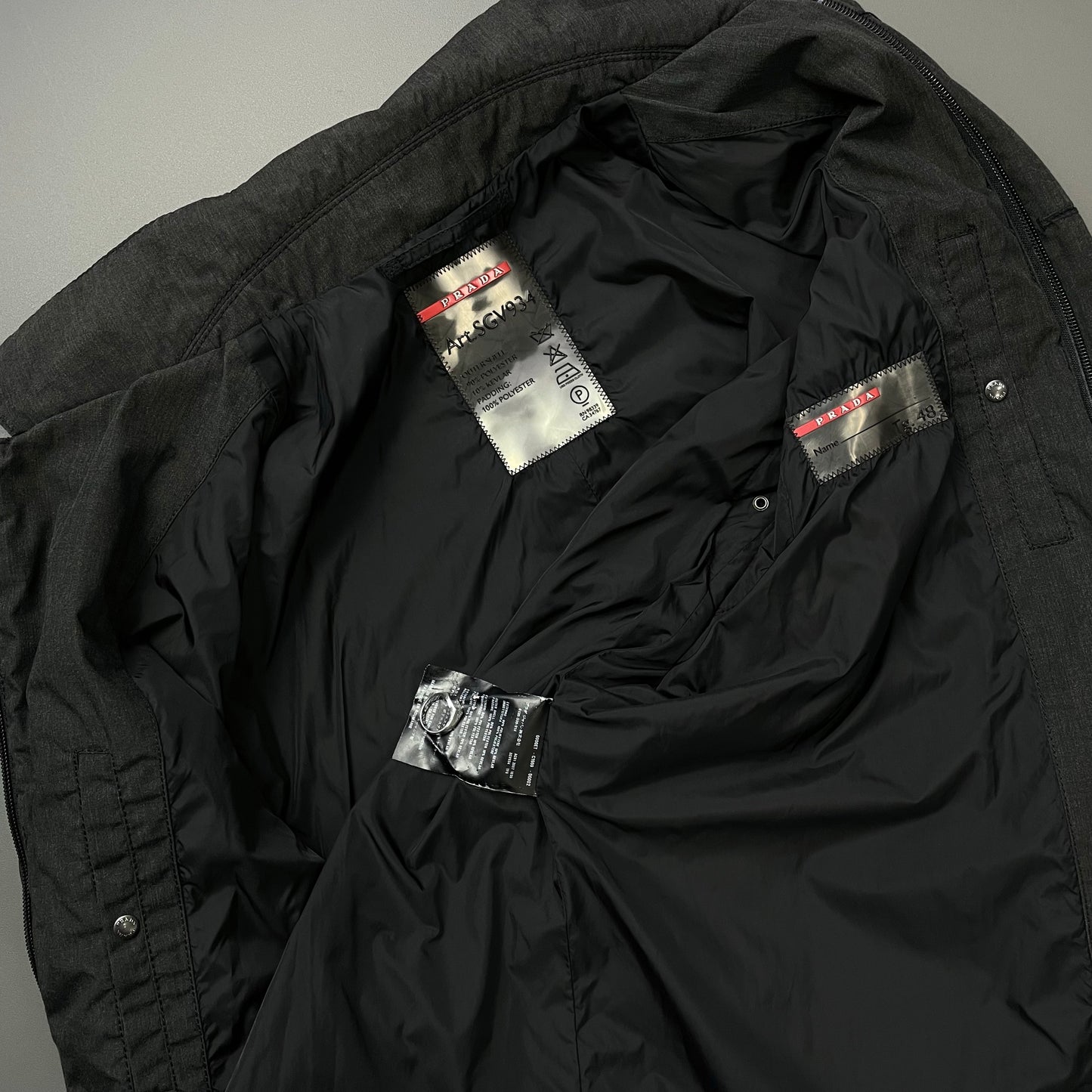 Prada Sport Grey 2007 Kevlar Padded Trench Coat