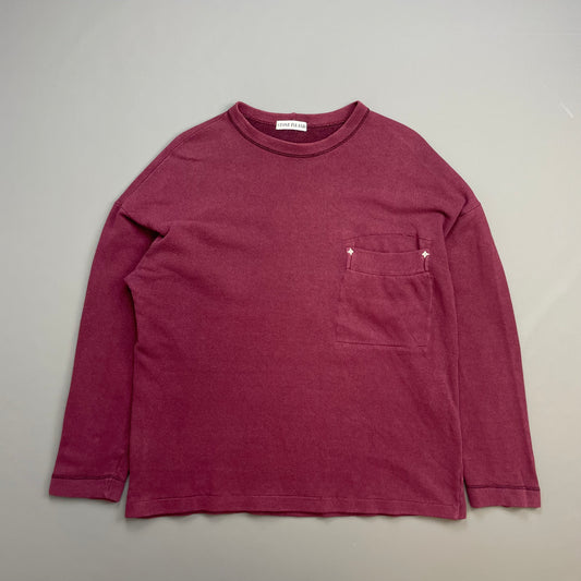 Stone Island Maroon 80s Compass Stitch Pocket Jumper