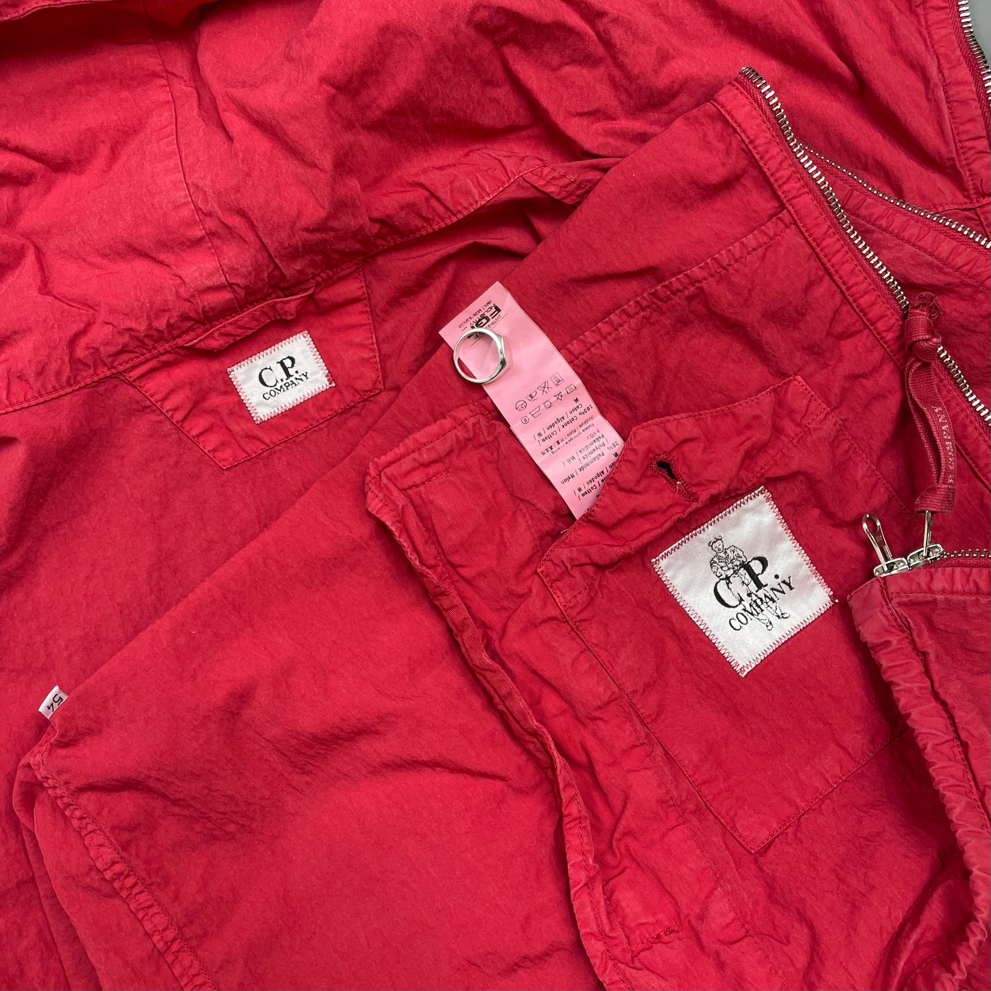 C.P. Company Red Lightweight Hooded Windbreaker Jacket