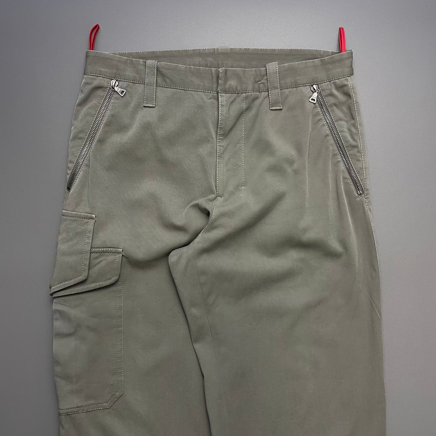 Prada Sport Khaki 00s Asymmetrical Cargo Trousers