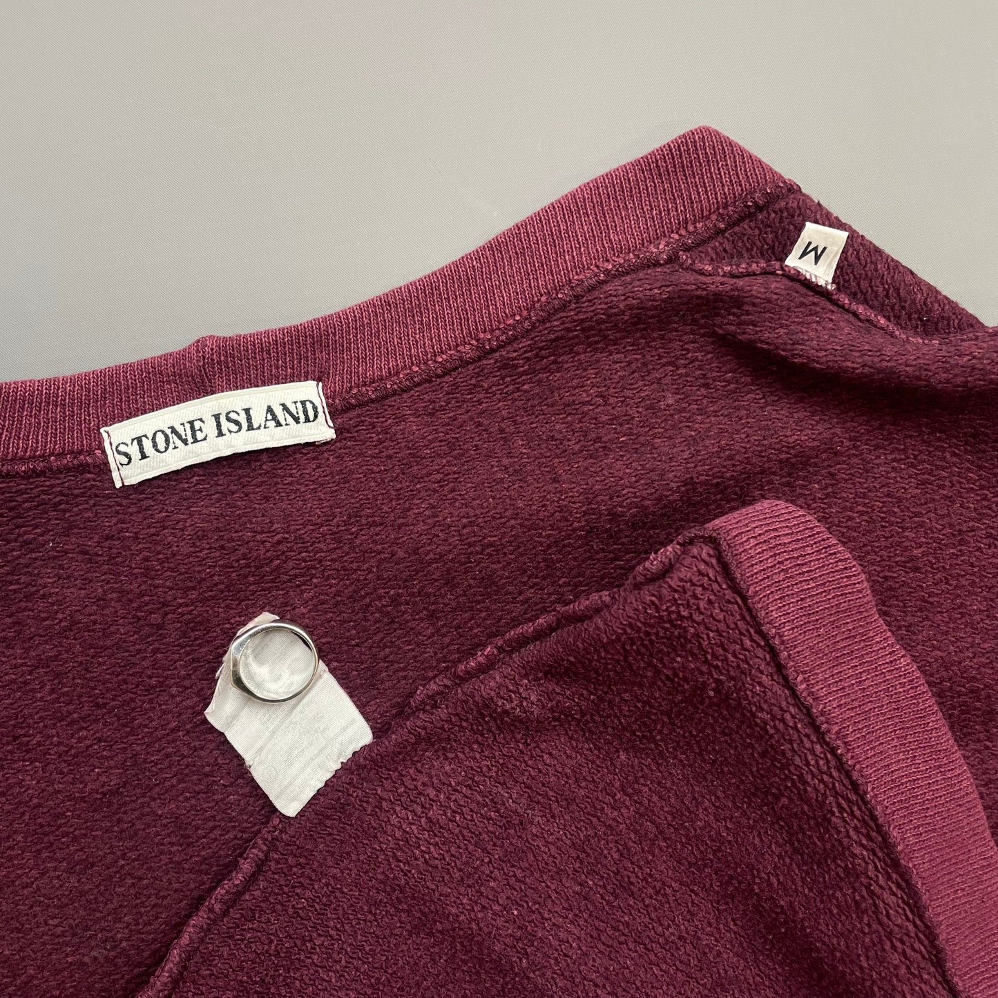 Stone Island Maroon 80s Compass Stitch Pocket Jumper