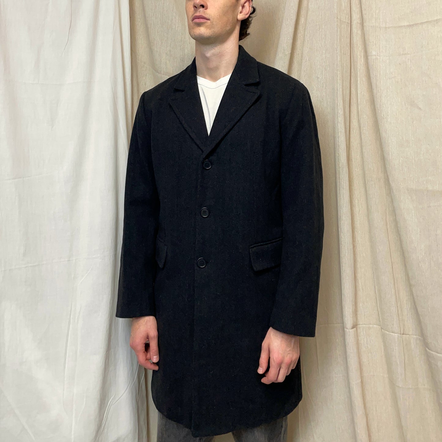 C.P. Company Dark Grey AW05 'Tailor Made in Italy' Wool Blend Overcoat
