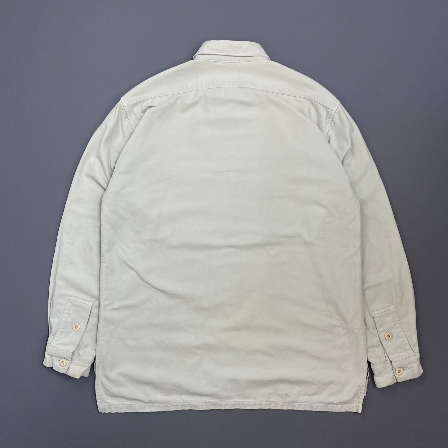 Stone Island Cream AW98 Button-Up Thick Cotton Shirt