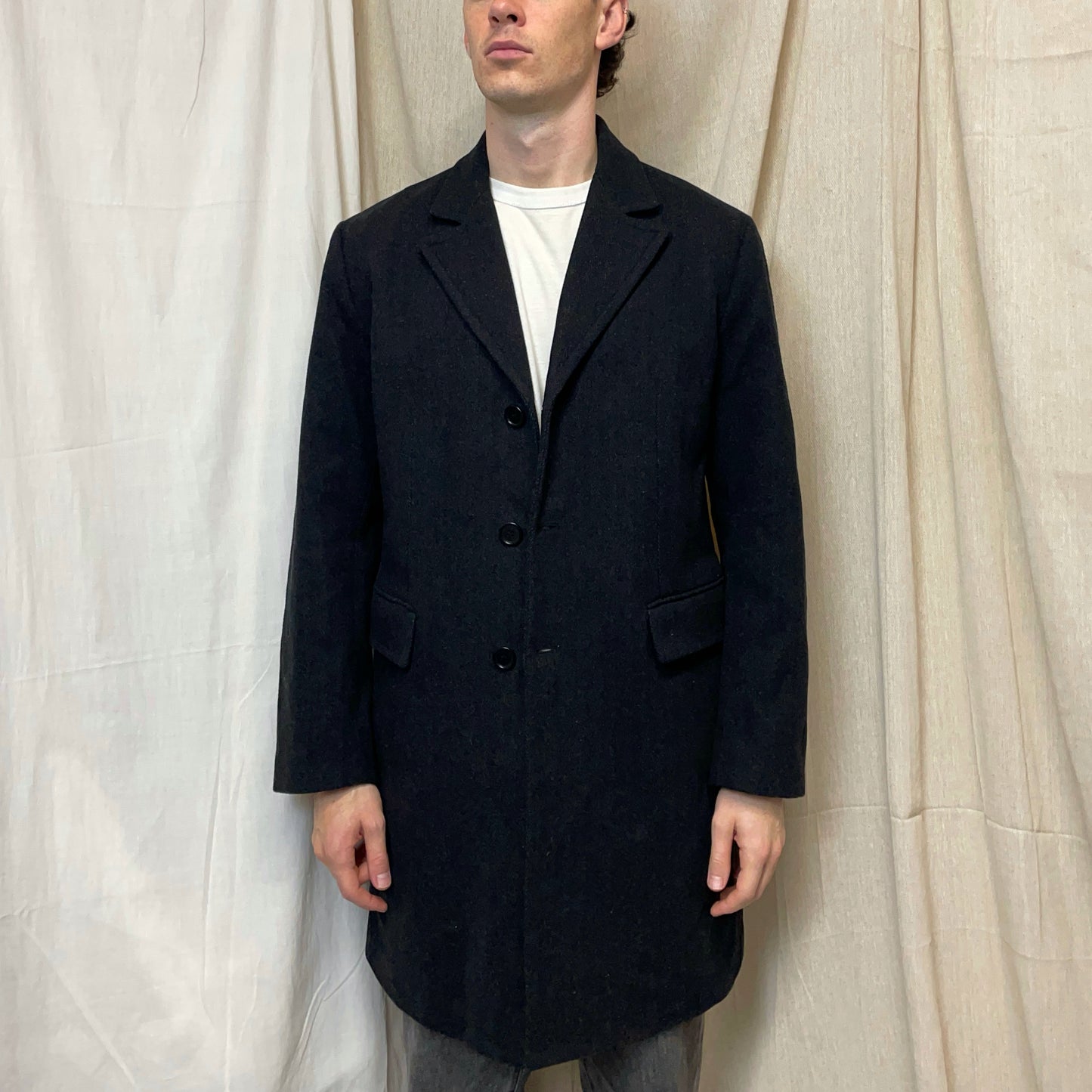 C.P. Company Dark Grey AW05 'Tailor Made in Italy' Wool Blend Overcoat