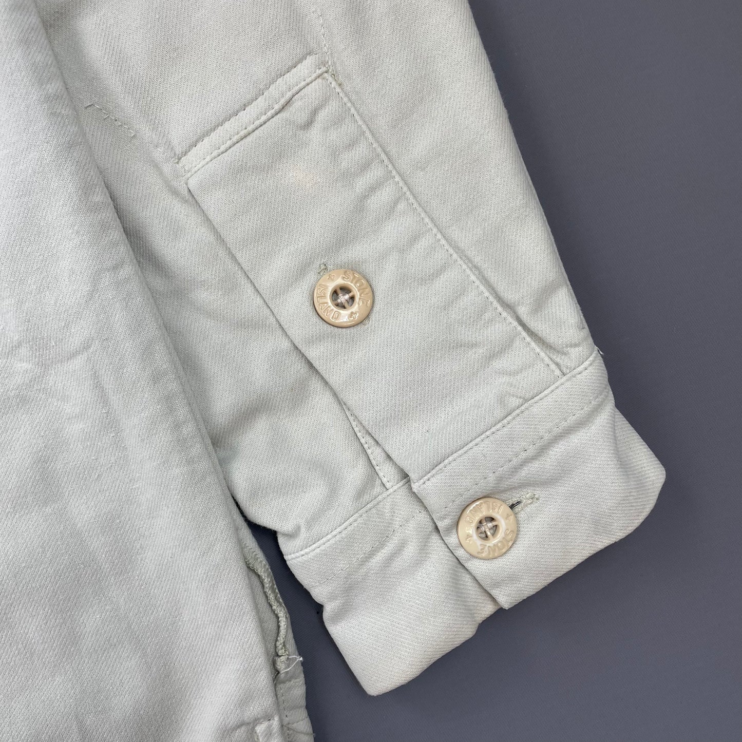 Stone Island Cream AW98 Button-Up Thick Cotton Shirt