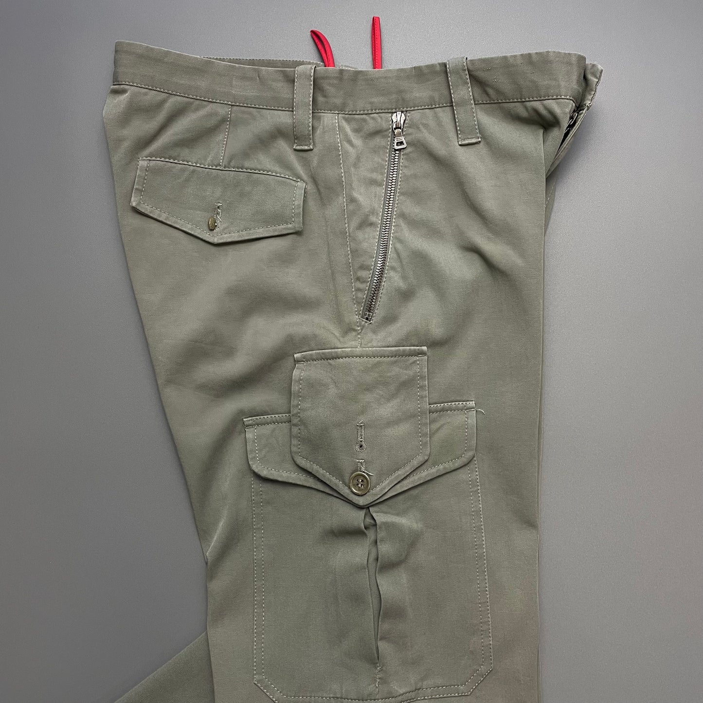 Prada Sport Khaki 00s Asymmetrical Cargo Trousers