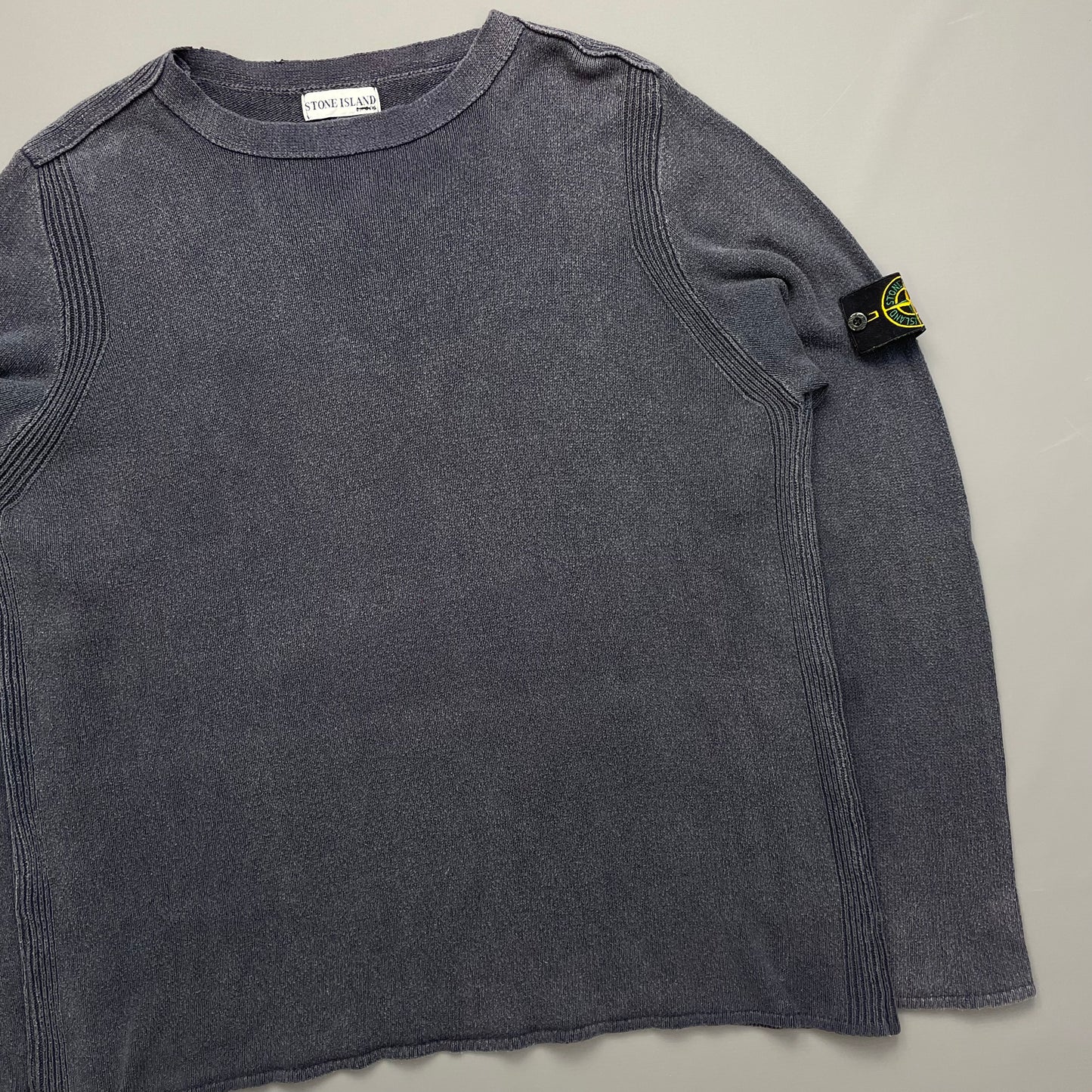 Stone Island Grey Lightweight 00s Knit Jumper