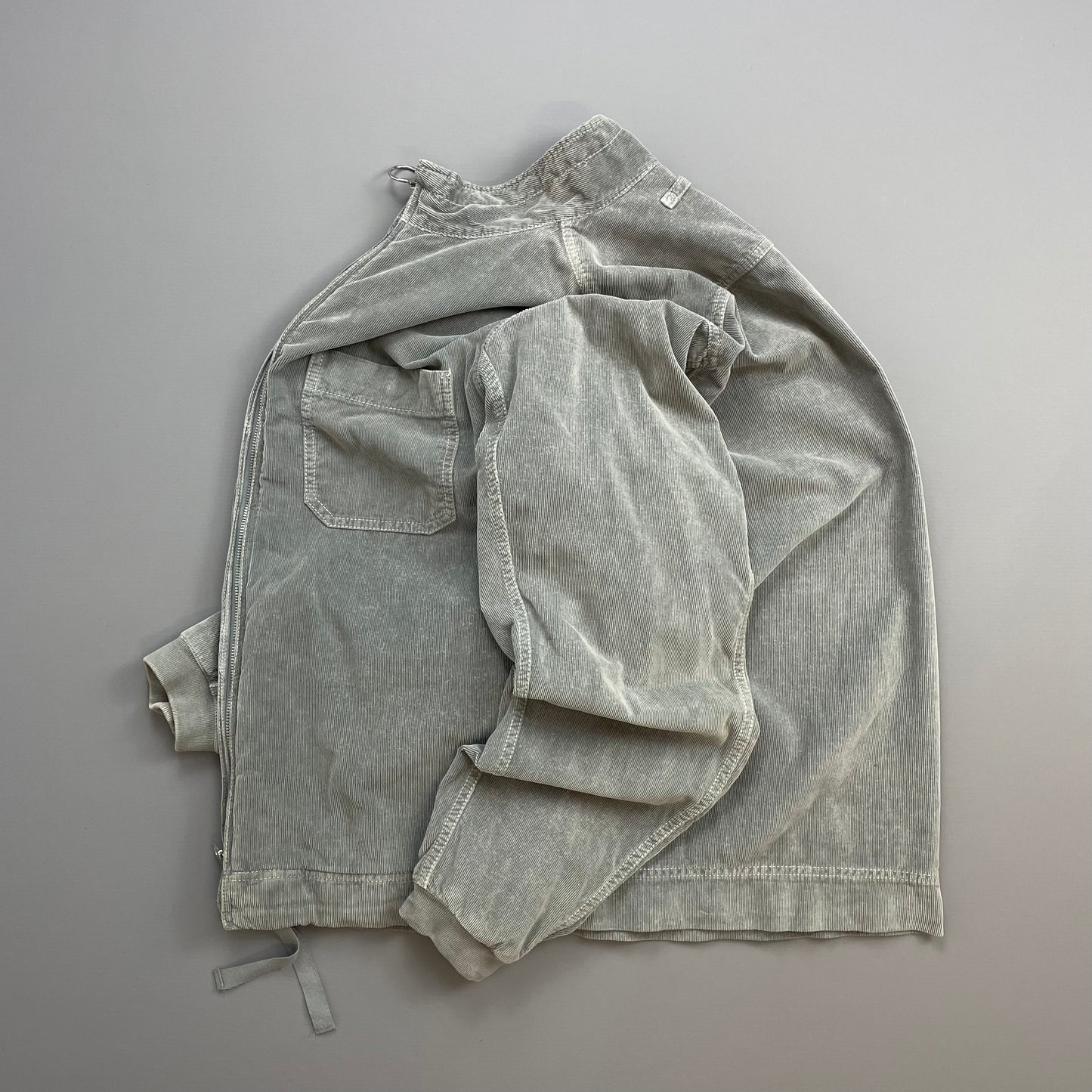 Prada Sport Grey 00s Corduroy Lightweight Zip-Through Jacket