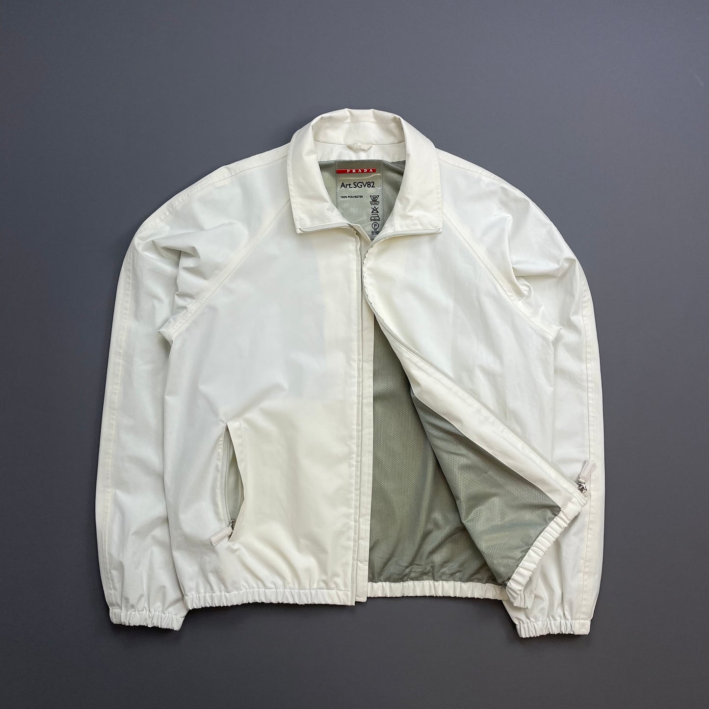 Prada Sport Cream White 00s Goretex Harrington Bomber Jacket