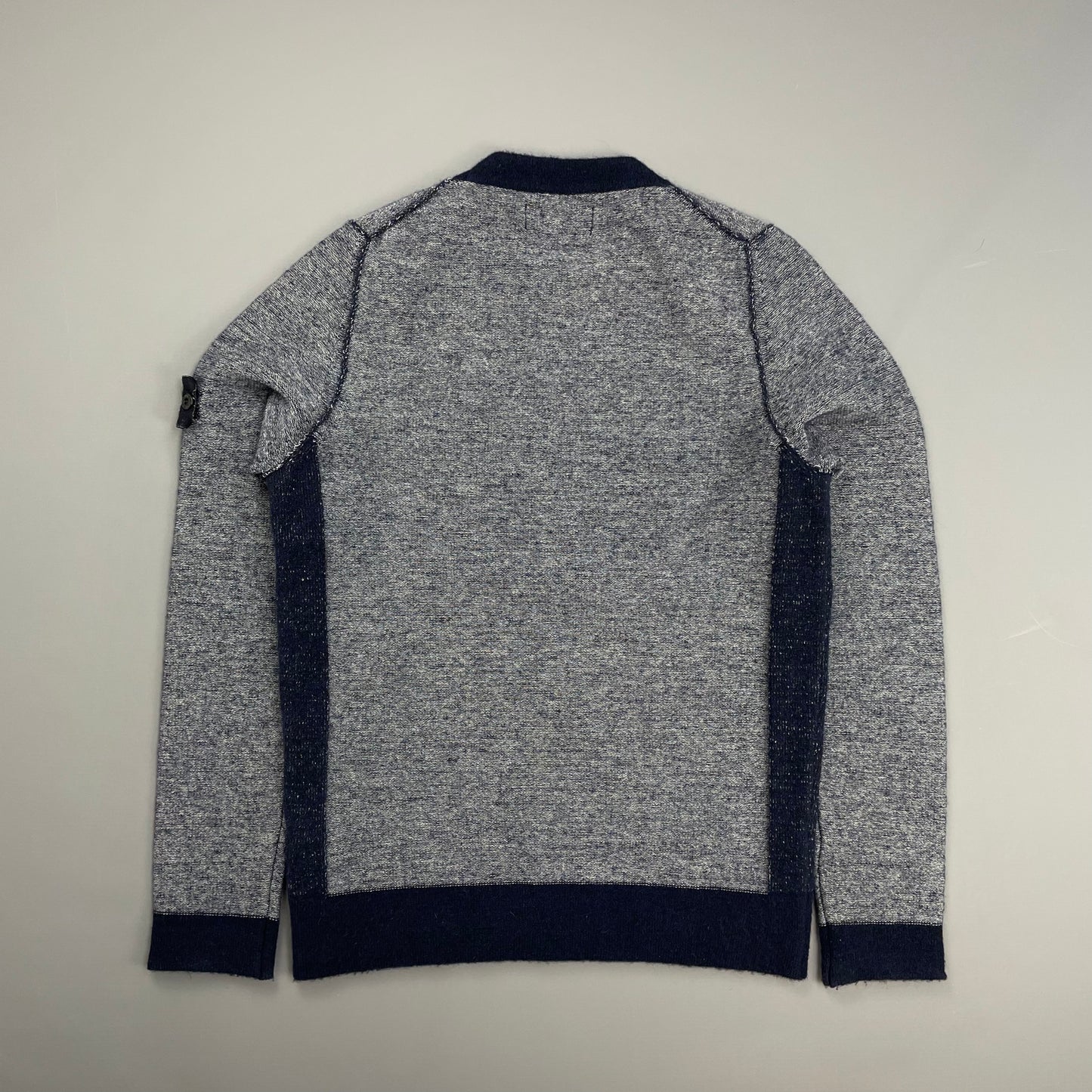 Stone Island Blue Tri-Tone AW17 Crewneck Knit Jumper