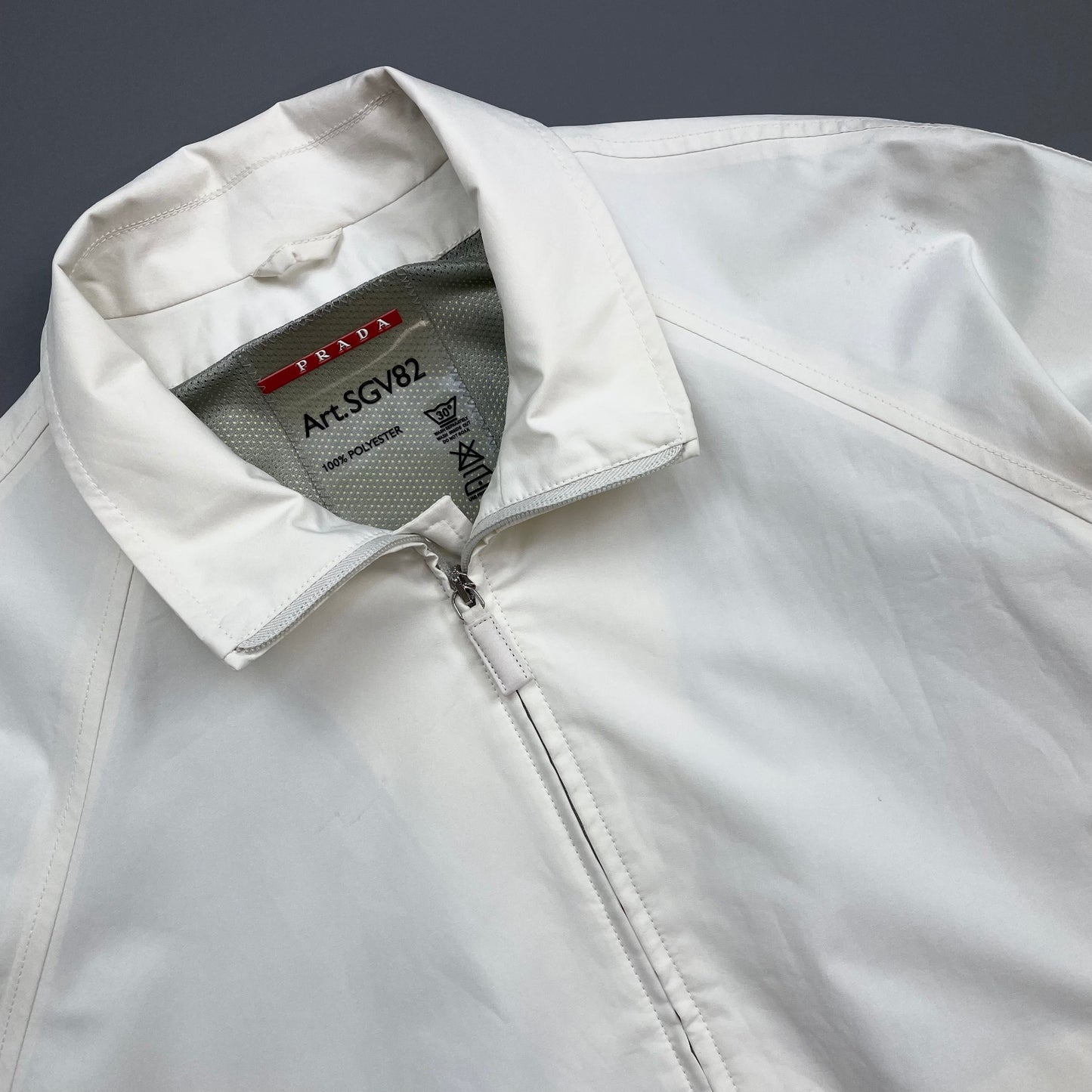 Prada Sport Cream White 00s Goretex Harrington Bomber Jacket