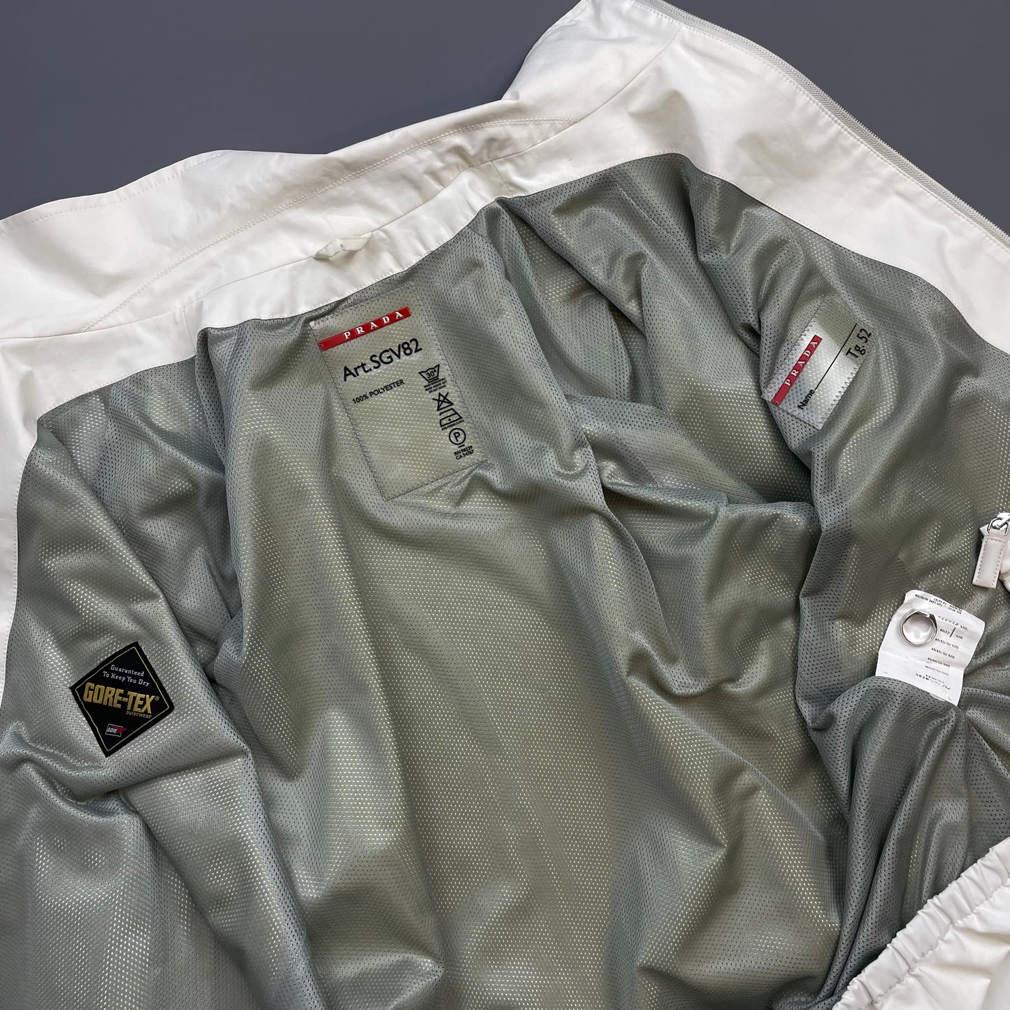 Prada Sport Cream White 00s Goretex Harrington Bomber Jacket